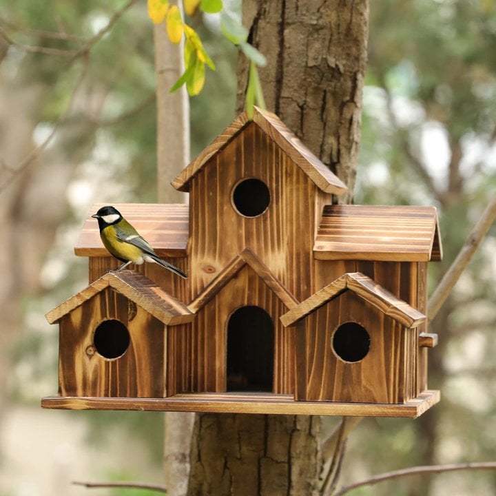 Woodland Retreat Handcrafted Birdhouse for Outdoor Spaces