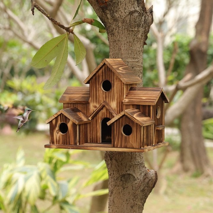 Woodland Retreat Handcrafted Birdhouse for Outdoor Spaces