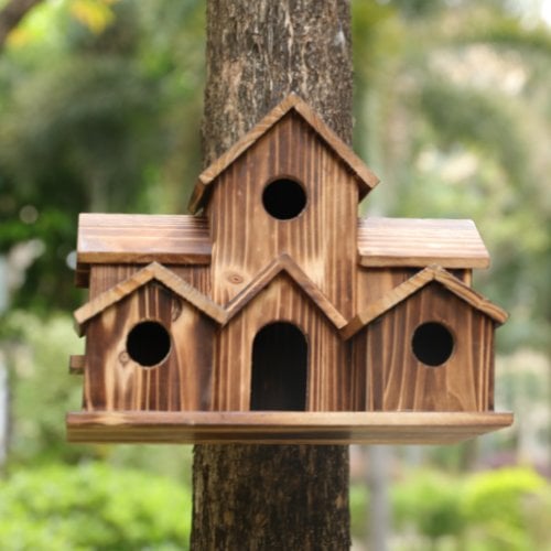 Woodland Retreat Handcrafted Birdhouse for Outdoor Spaces