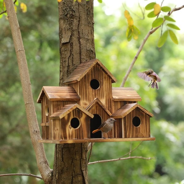 Woodland Retreat Handcrafted Birdhouse for Outdoor Spaces