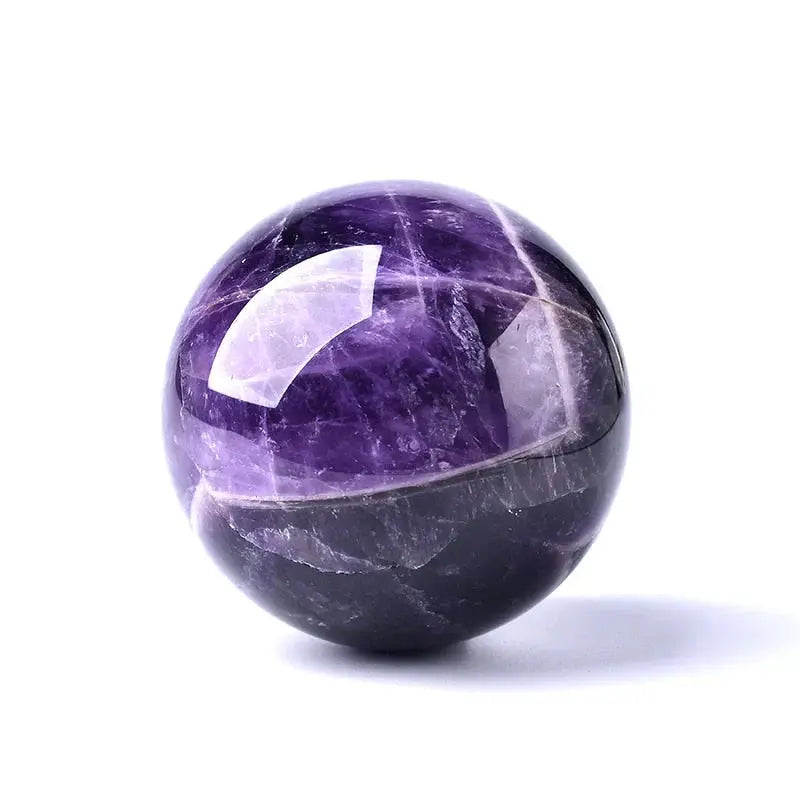 Handcrafted Amethyst Sphere - Polished Finish, 7 Size Options with Stand