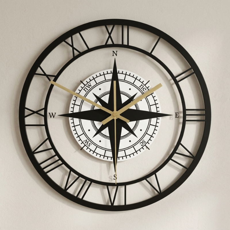 Maritime-Inspired Silent Wall Clock for Indoor Spaces