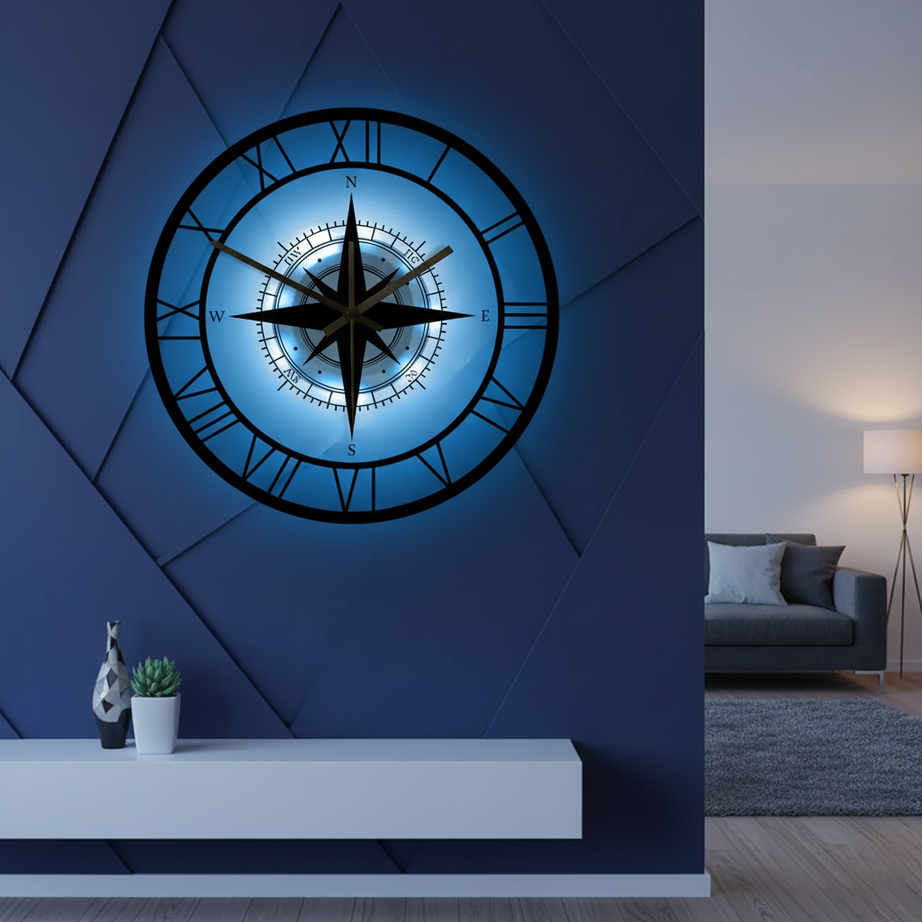 Seafarer's Compass Clock – Timeless Nautical Wall Art