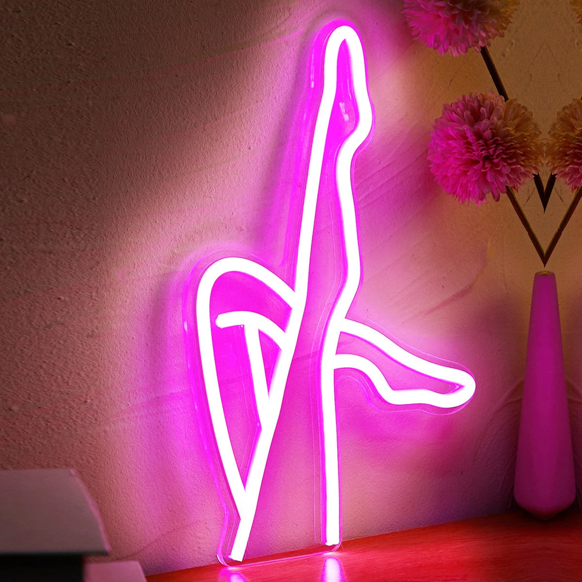 Chic Pink LED Neon Wall Light - USB Powered Décor