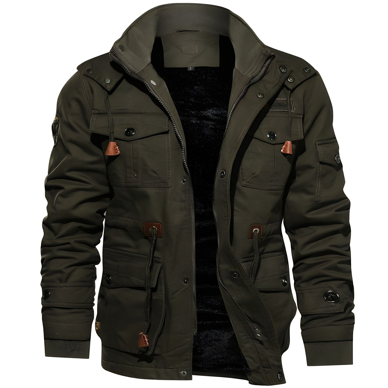 Military Jacket with Multiple Pockets