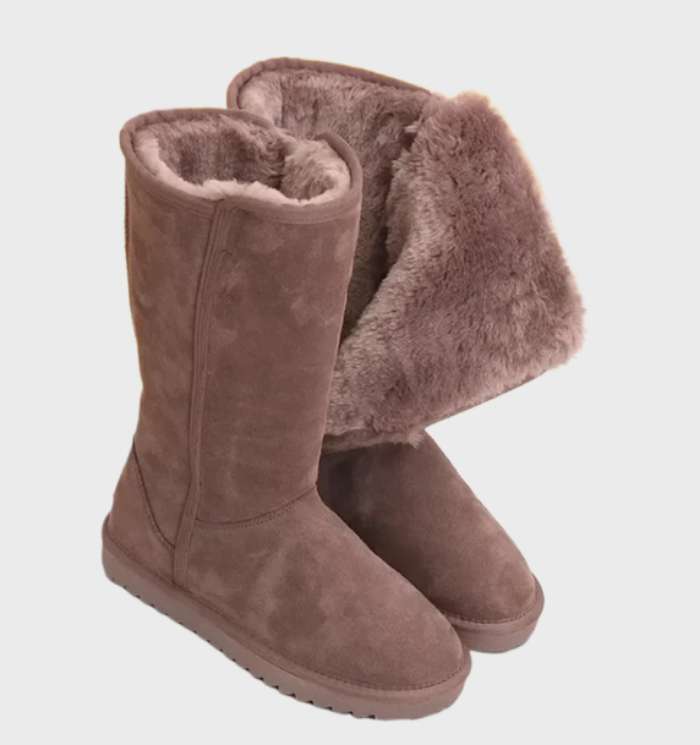 Luxura Suede Sheepskin Boots: Cozy, Waterproof & Chic