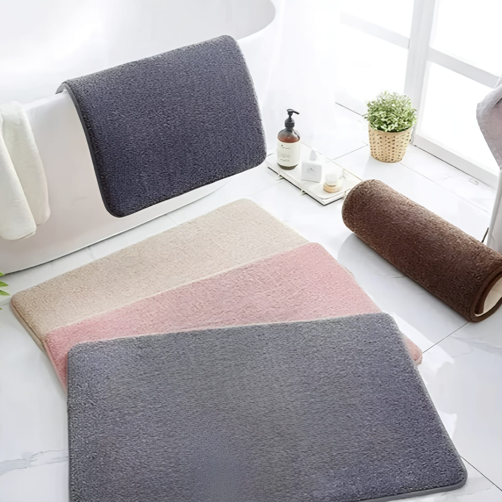 Luxurious Comfort Bath Mat with Non-Slip Backing - Multiple Sizes