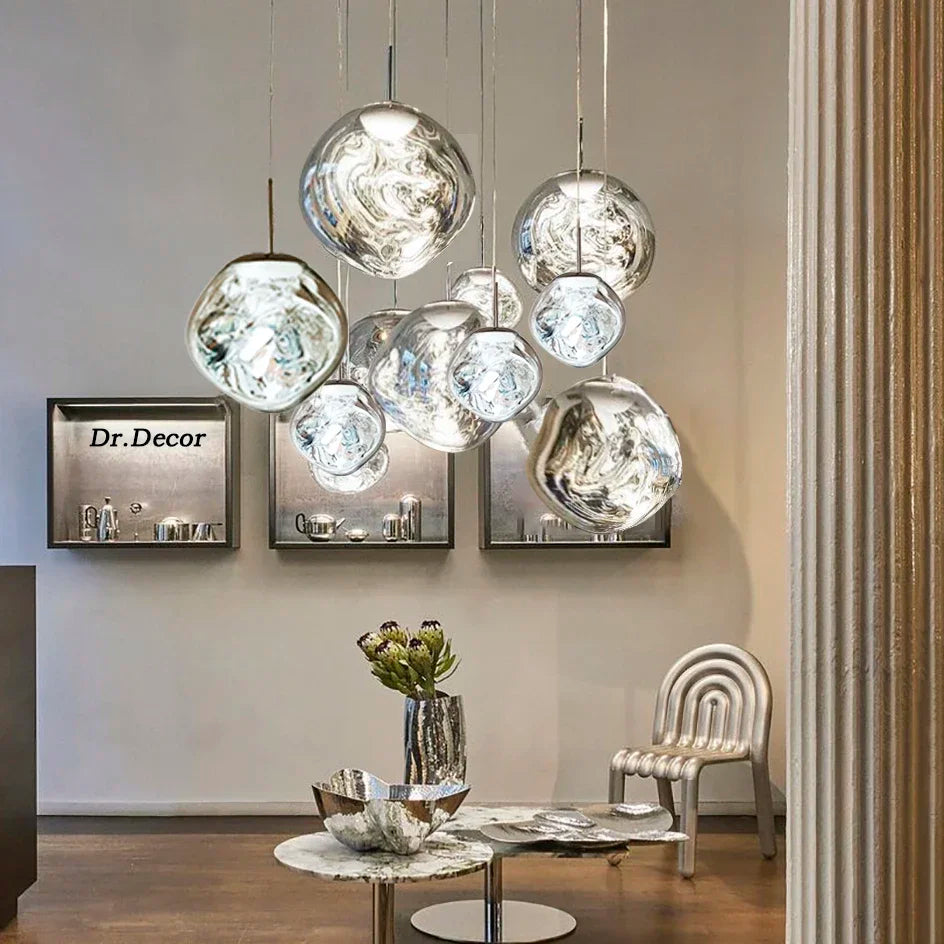 LumiSphere Glass Hanging Light - Modern Scandinavian Design