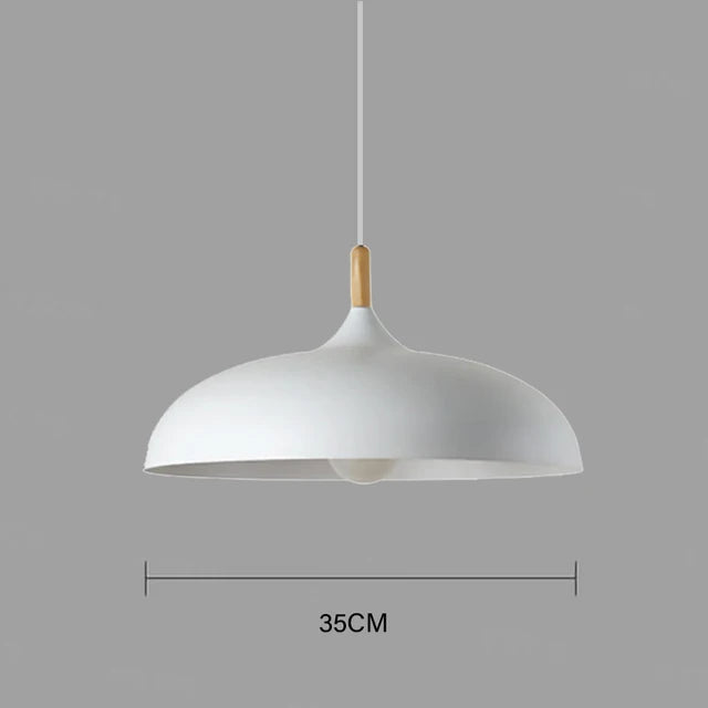 Elegant Scandinavian Oak Pendant Light with LED Technology