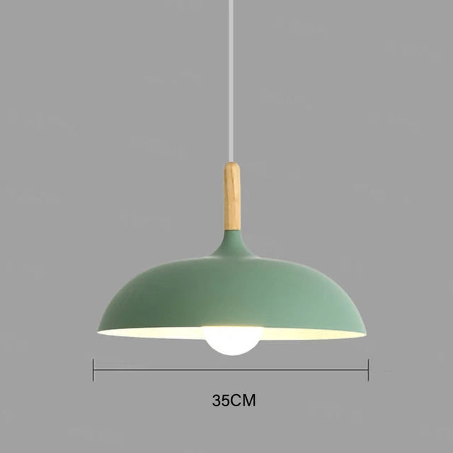 Elegant Scandinavian Oak Pendant Light with LED Technology