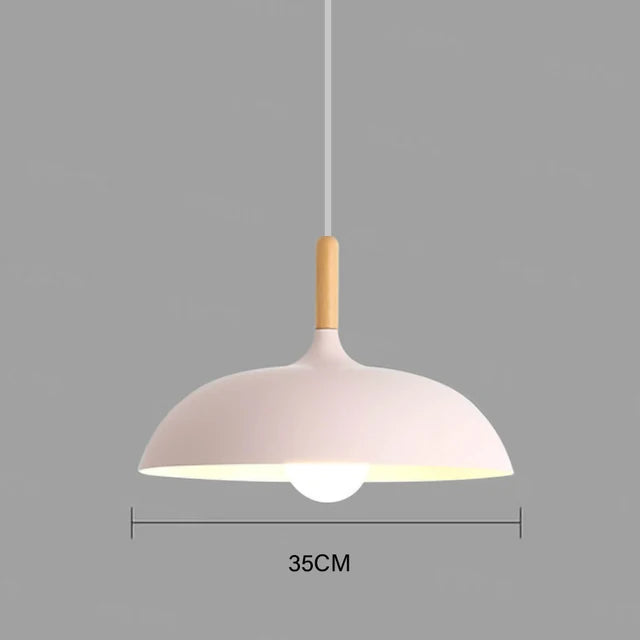 Elegant Scandinavian Oak Pendant Light with LED Technology