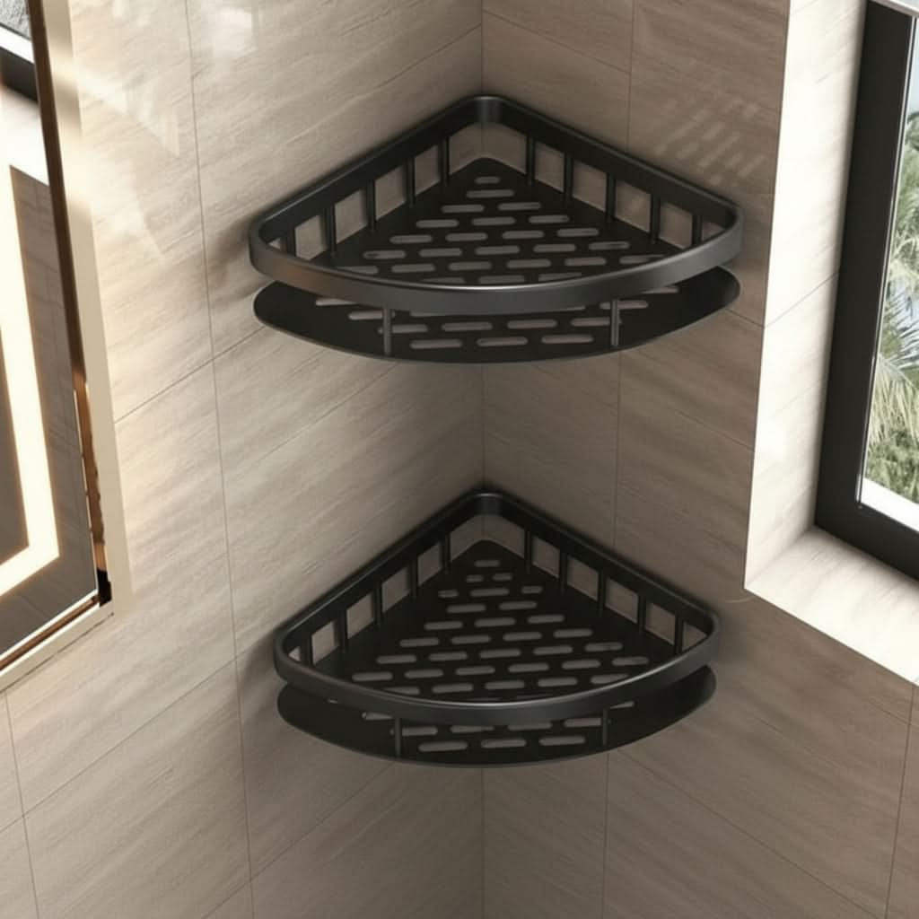 Adhesive Shower Organizer - Easy Storage Bathroom Shelf