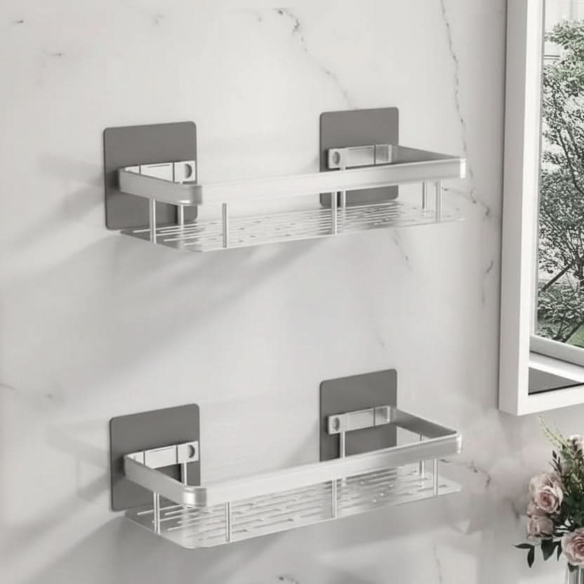 Adhesive Shower Organizer Shelf for Easy Bathroom Storage