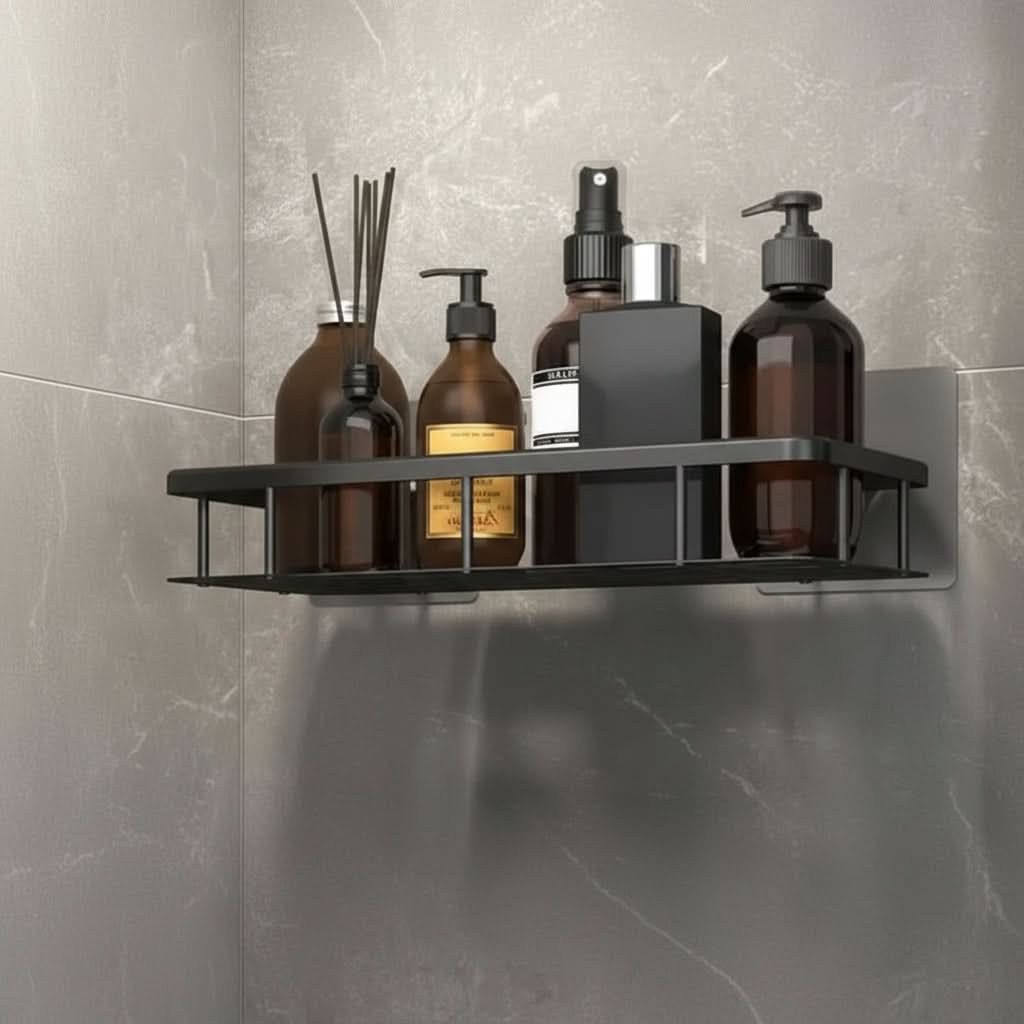 Adhesive Shower Organizer - Easy Storage Bathroom Shelf