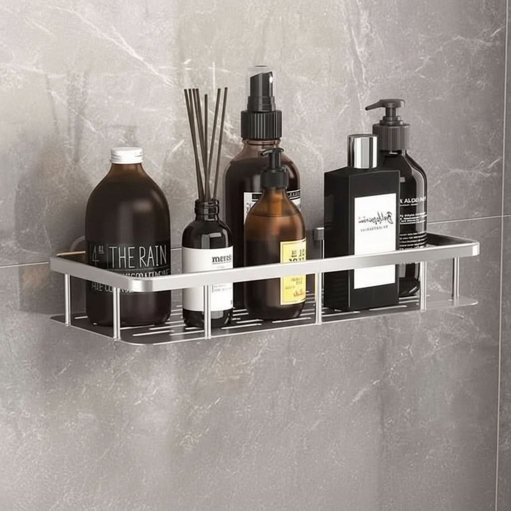 Adhesive Shower Organizer Shelf for Easy Bathroom Storage