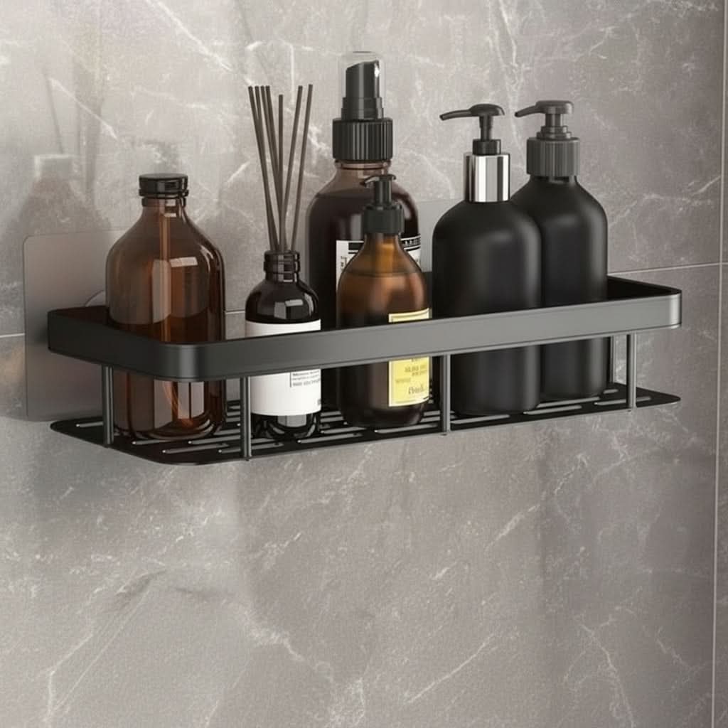 Adhesive Shower Organizer Shelf for Easy Bathroom Storage