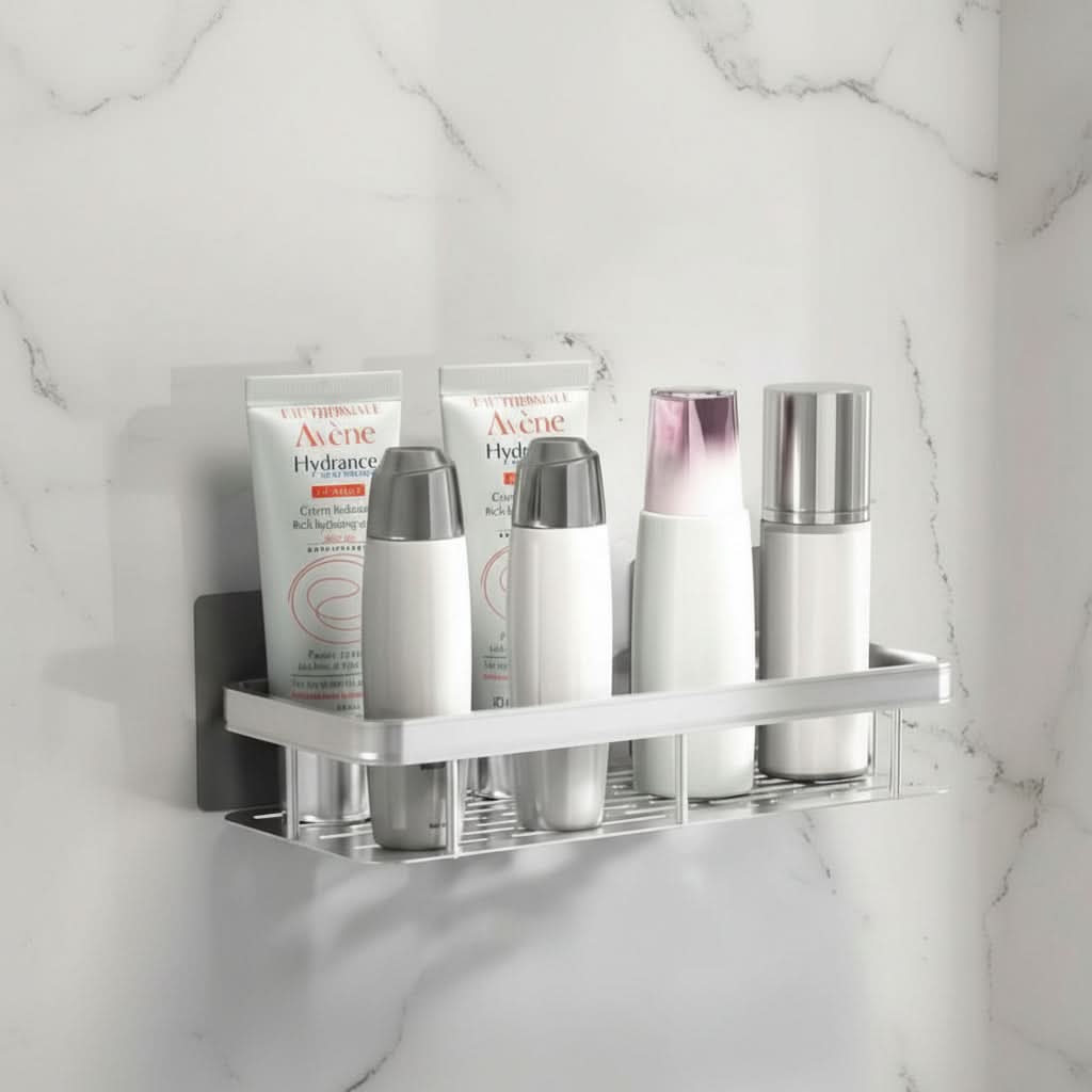 Adhesive Shower Organizer - Easy Storage Bathroom Shelf