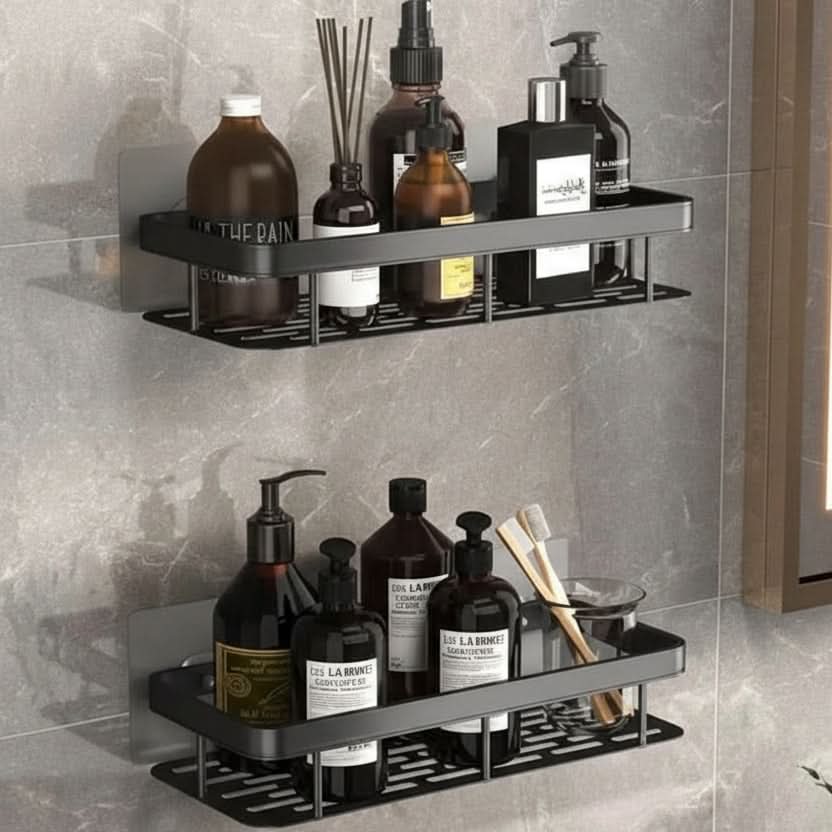 Adhesive Shower Organizer Shelf for Easy Bathroom Storage