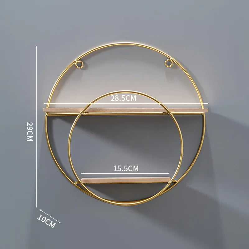 Elegant Dual-Circle Floating Shelf for Stylish Wall Storage