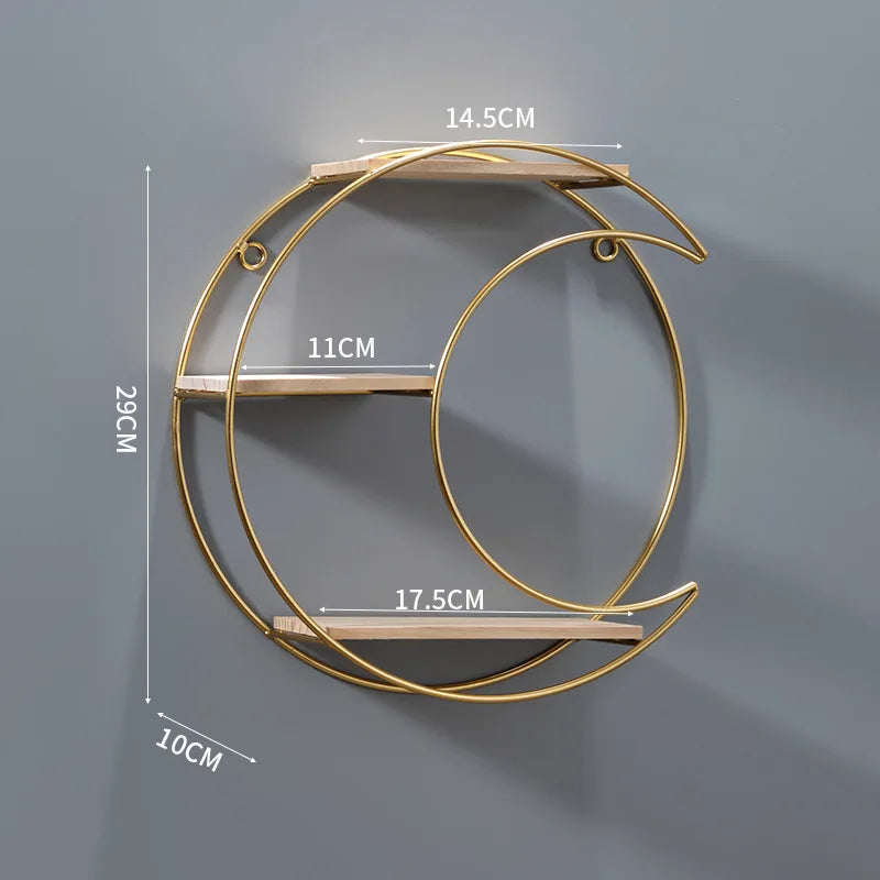 Elegant Dual-Circle Floating Shelf for Stylish Wall Storage