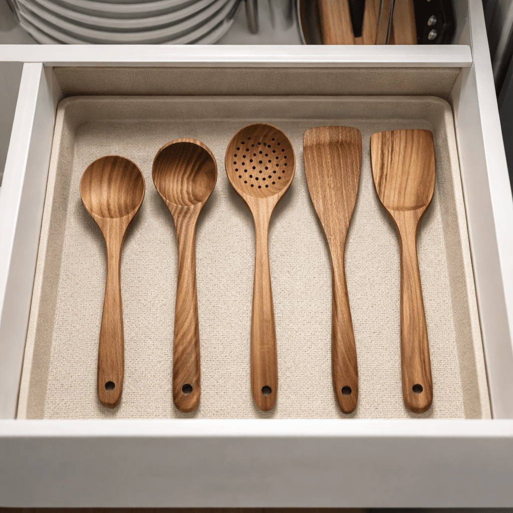 Wooden Kitchen Utensil Set for Gentle Daily Cooking