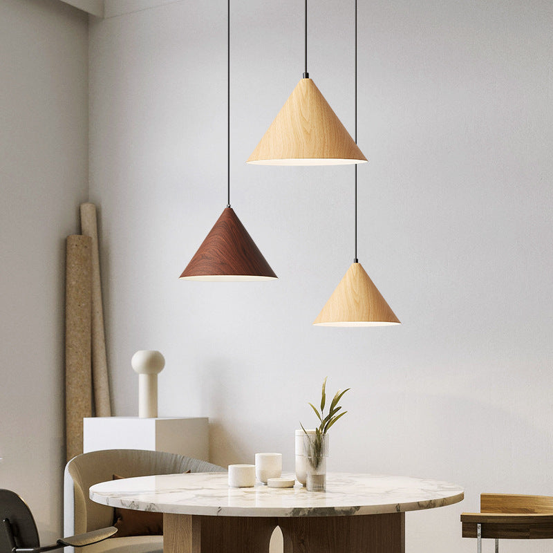 Elegant Adjustable Pendant Light - Modern Wood and Iron Design