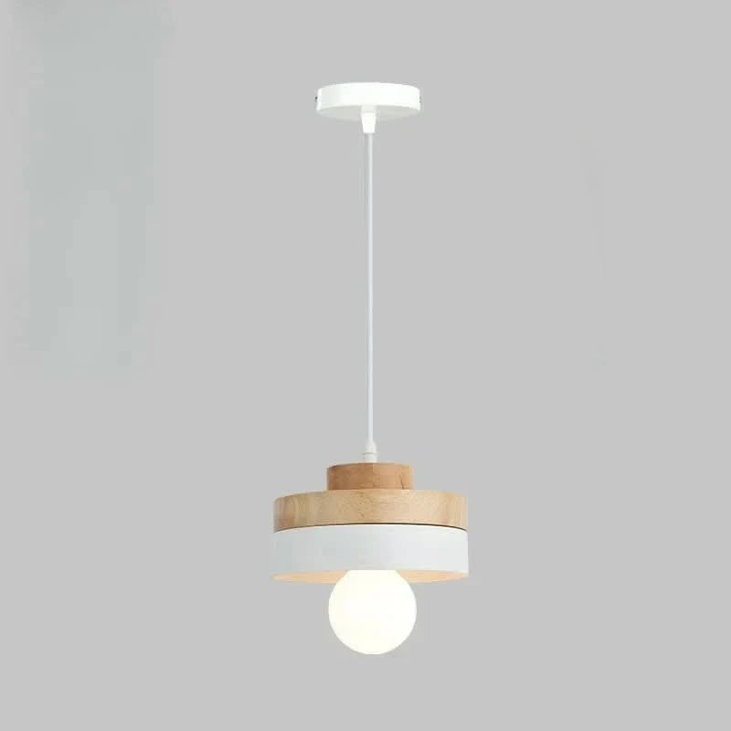 Modern Nordic Chandelier Featuring Wood and Iron Elements