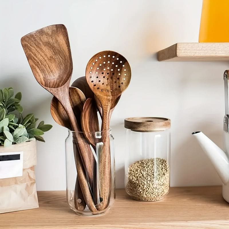 Eco-Friendly Cooking and Serving Utensil Set for Kitchen Use