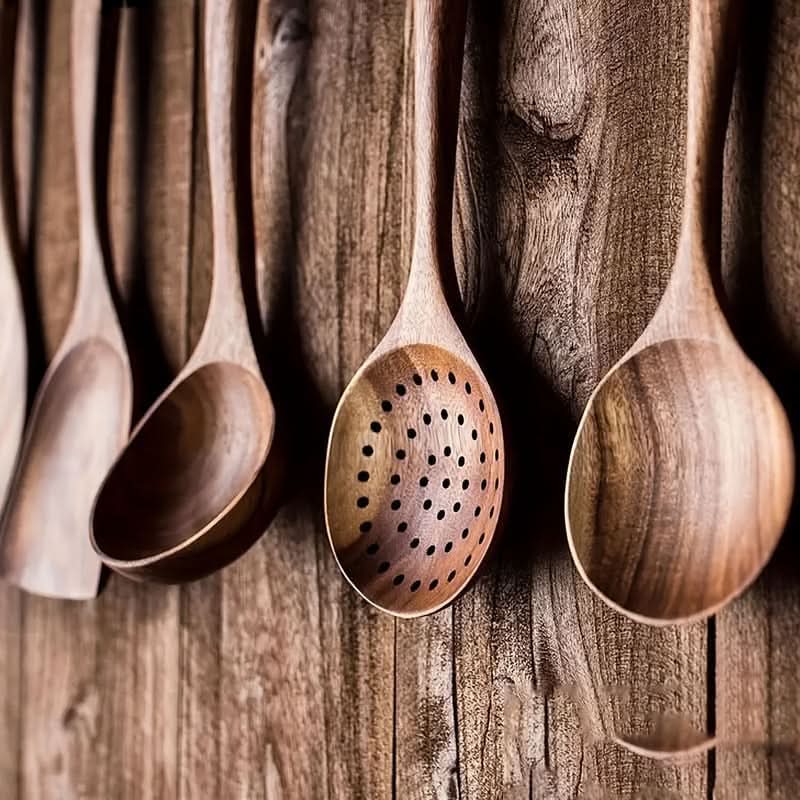 Eco-Friendly Cooking and Serving Utensil Set for Kitchen Use