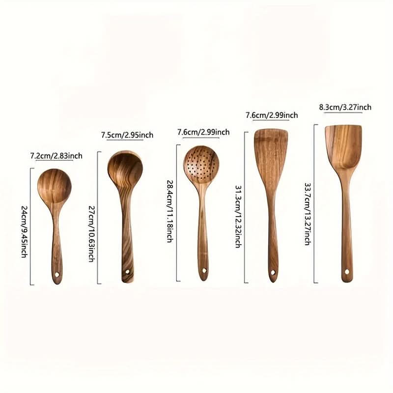 Eco-Friendly Cooking and Serving Utensil Set for Kitchen Use
