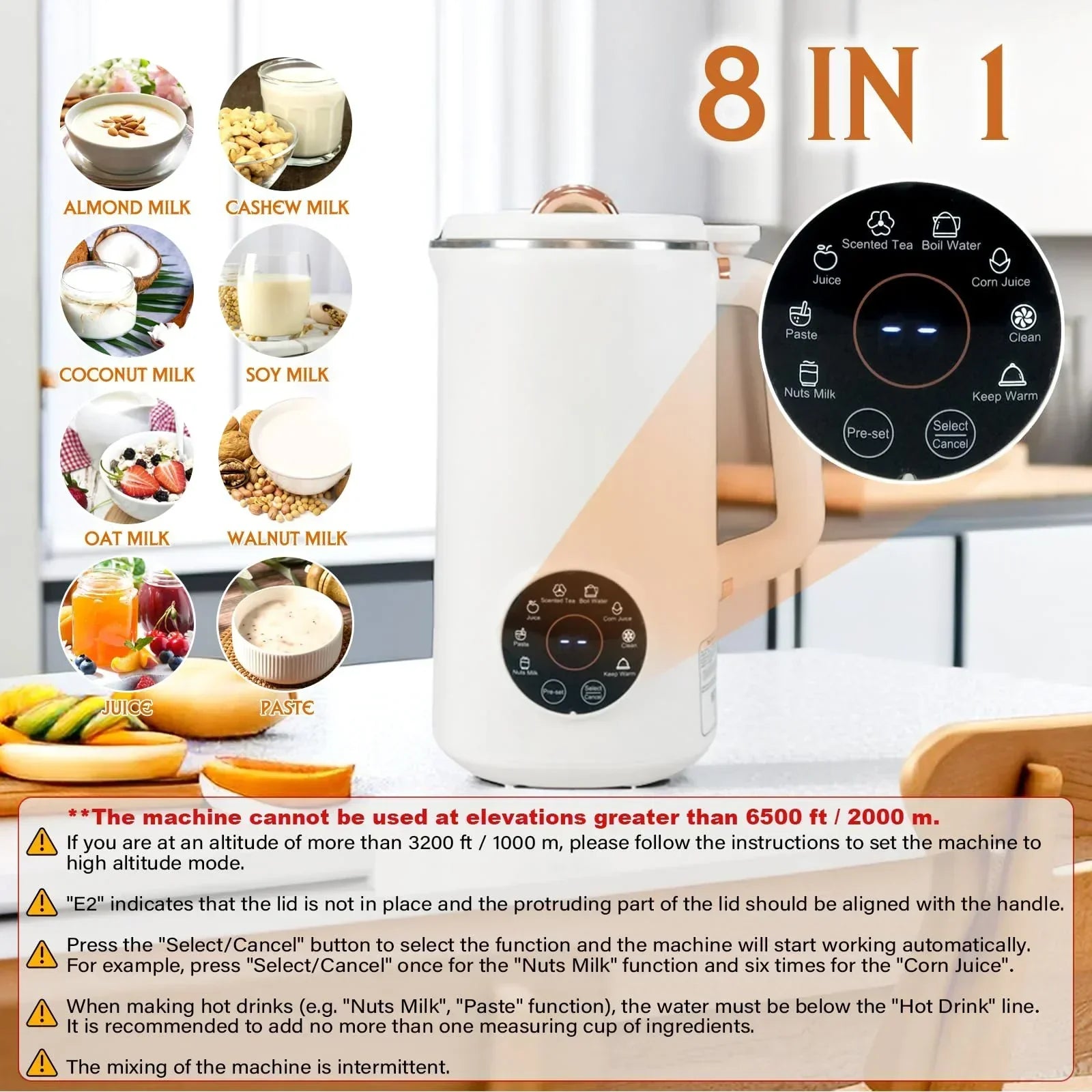 8-in-1 Nut Milk Maker | Automatic | Multifunctional
