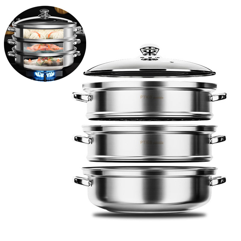 HealthyChef 3-Tier Stainless Steel Steamer for Effortless Cooking
