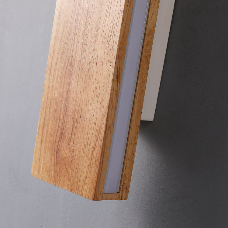 NatureGlow Solid Wood LED Wall Fixture – Minimalist Charm