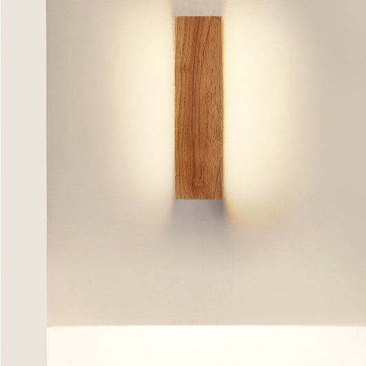 NatureGlow Solid Wood LED Wall Fixture – Minimalist Charm