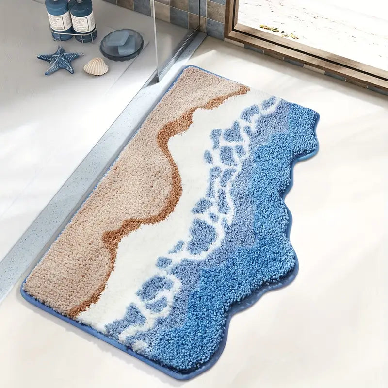 Coastal Comfort Microfiber Bath Rug – Plush Non-Slip Mat for Your Bathroom
