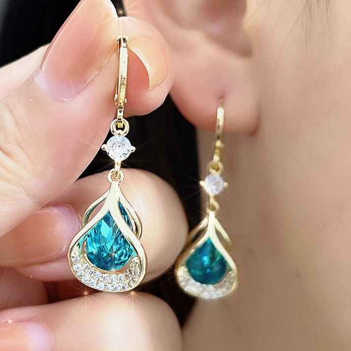 Magnetic Earrings with Germanium and Garnet - Vitality Boost