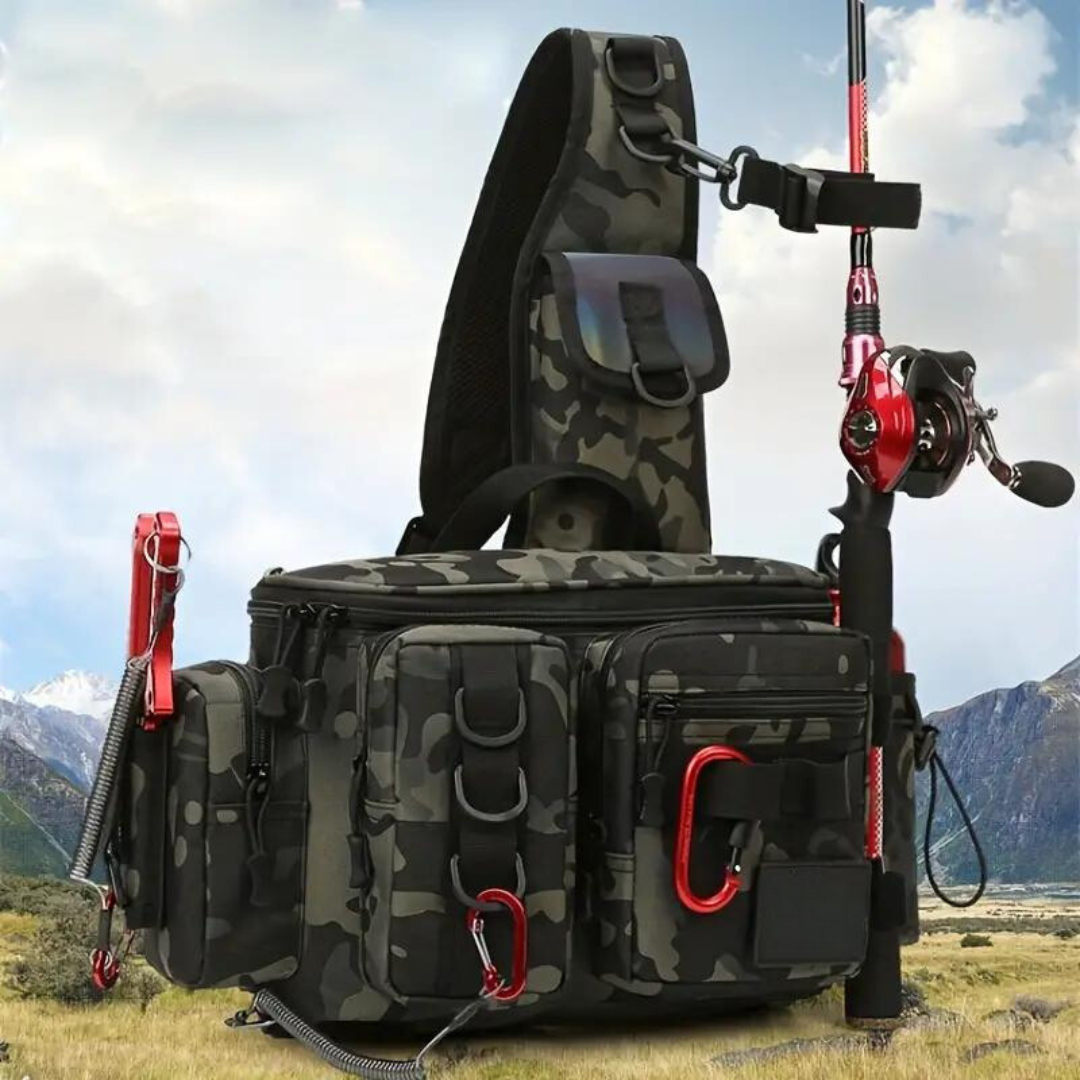 All-Weather Fishing Backpack with Versatile Storage Solutions