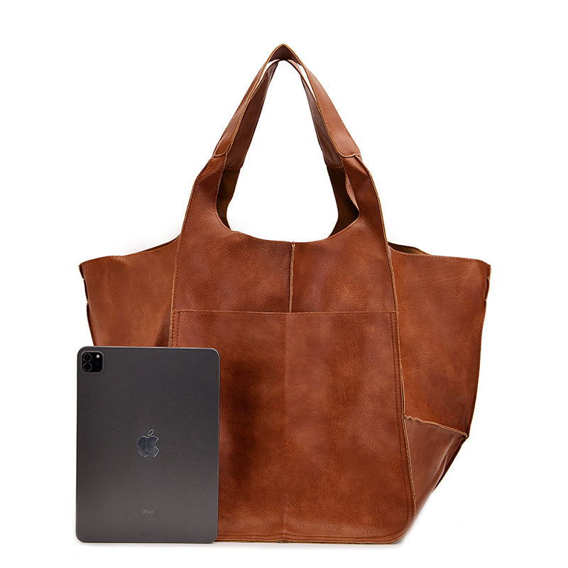 Spacious PU Leather Travel Tote for Effortless Adventures