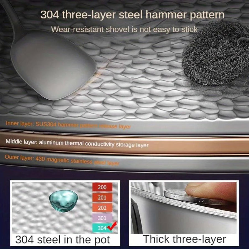 Titanium Chef's Wok with Curved Base for Induction Cooking