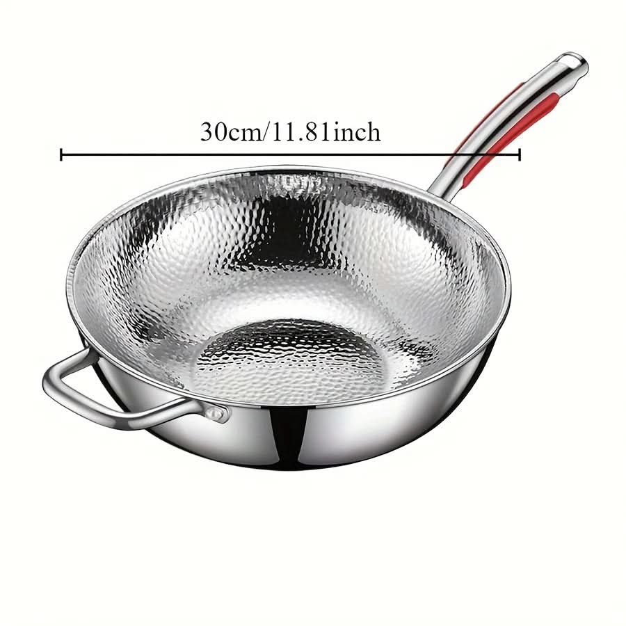 Stainless Steel Stir-Fry Wok for Effortless Daily Cooking