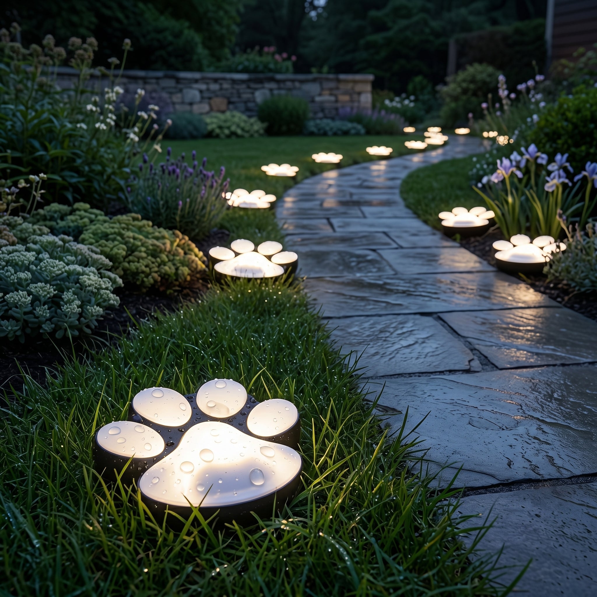 Charming Solar Light with Paw Print for Outdoor Spaces