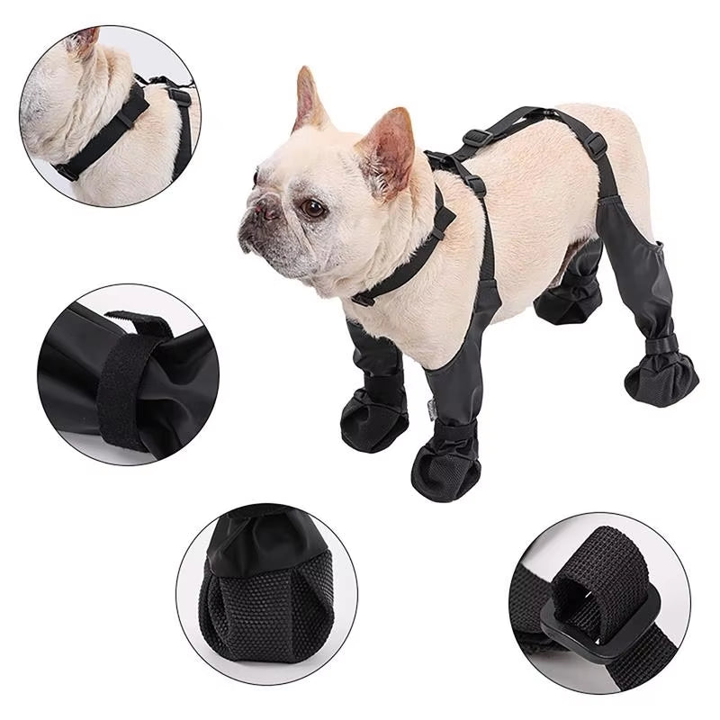 Waterproof Dog Boots with Rubber Sole for Paws