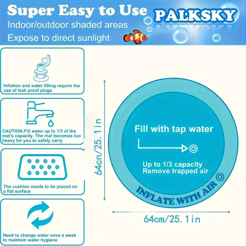 AquaPals Splash Pad – Inflatable Sensory Water Play Mat