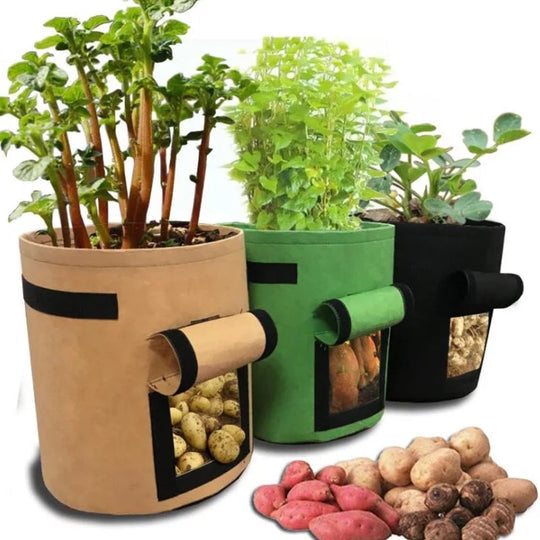 Breathable Fabric Planting Bag with Velcro Harvest Flap