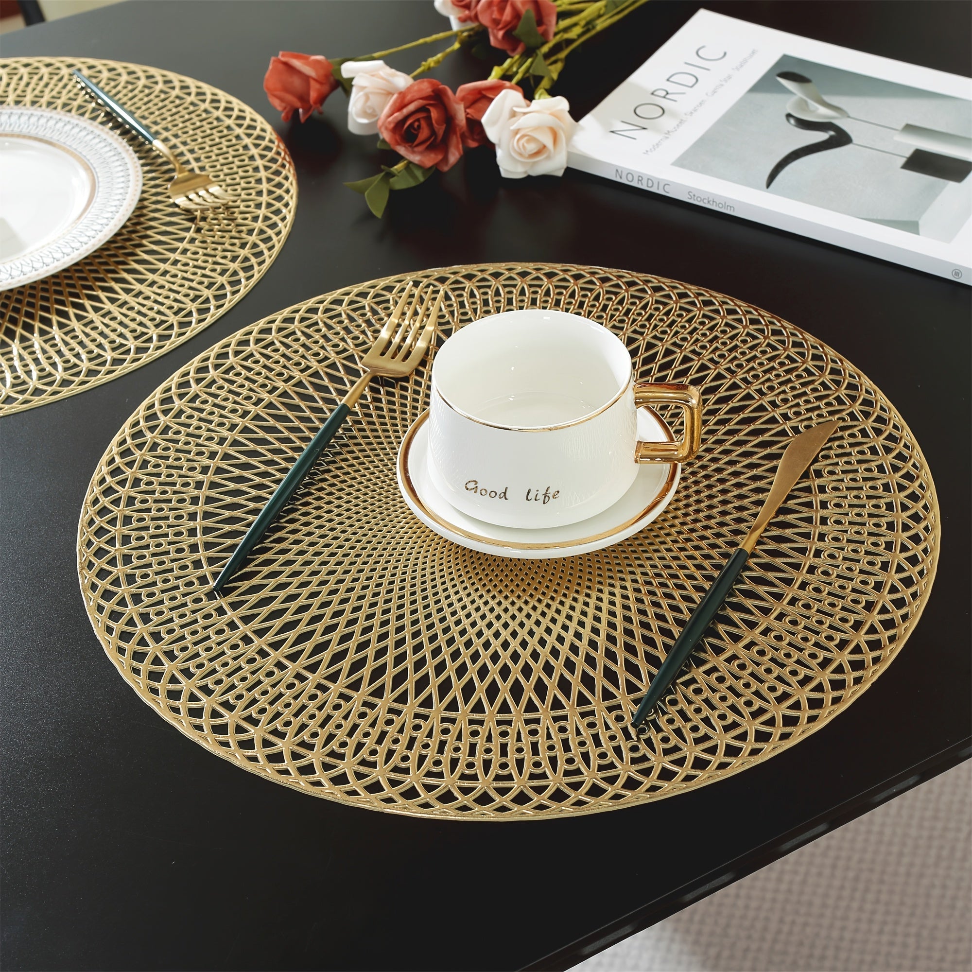 Elegant Round Table Protectors with Geometric Design – Set of 6 or 8