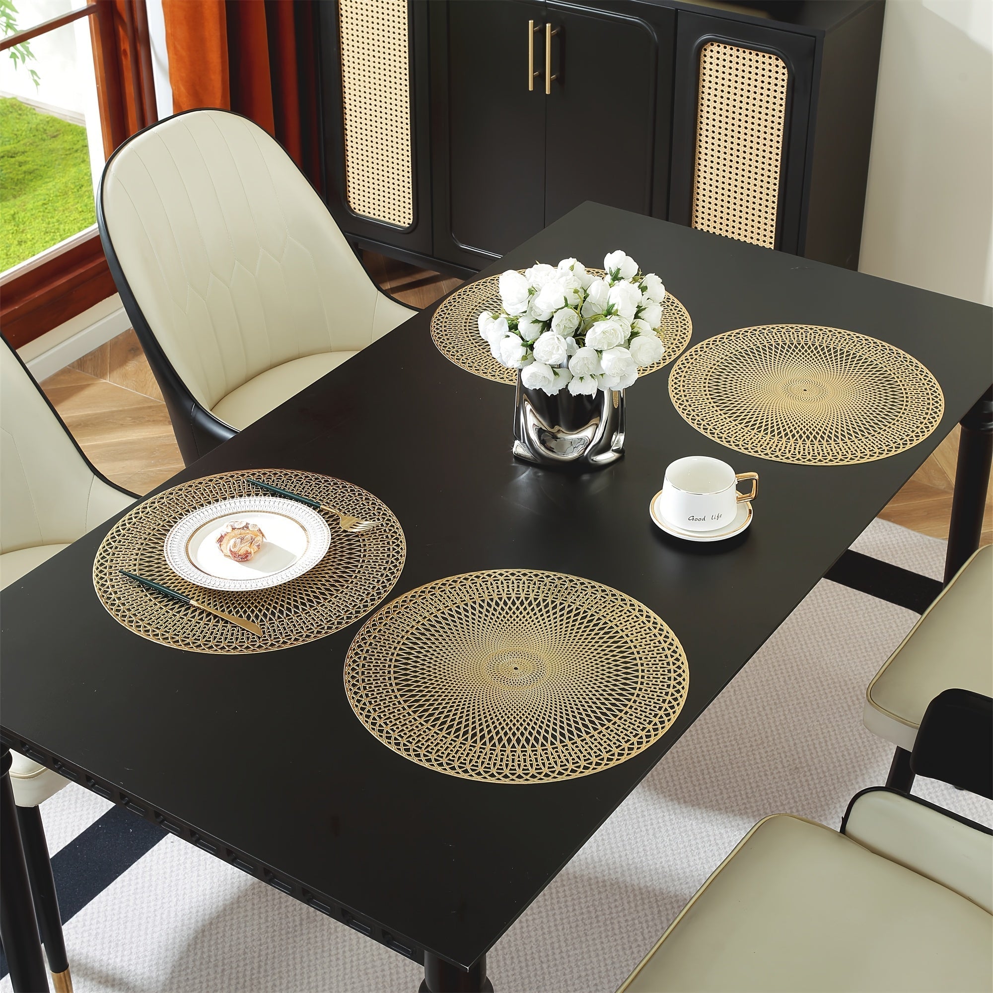 Elegant Round Table Protectors with Geometric Design – Set of 6 or 8