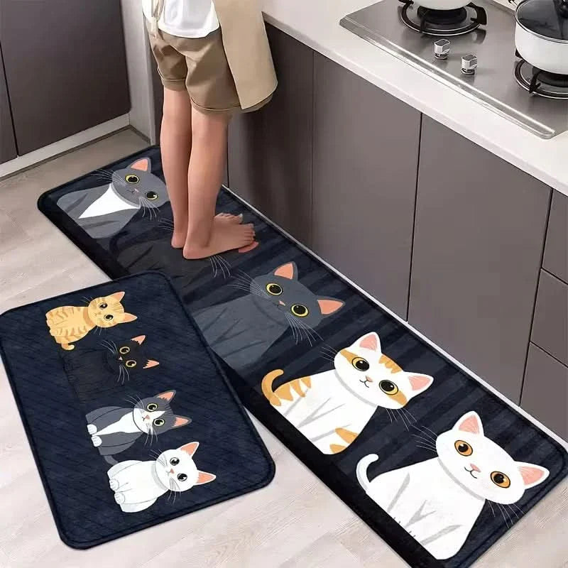 Cozy Kitchen Mat with Cat Stripe Design for Playful Spaces