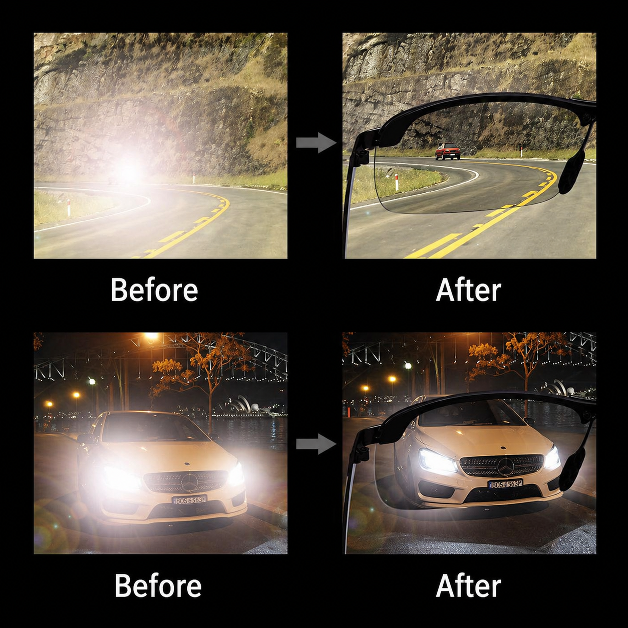 Photochromic Sports Sunglasses with UV400 Protection – Half Frame