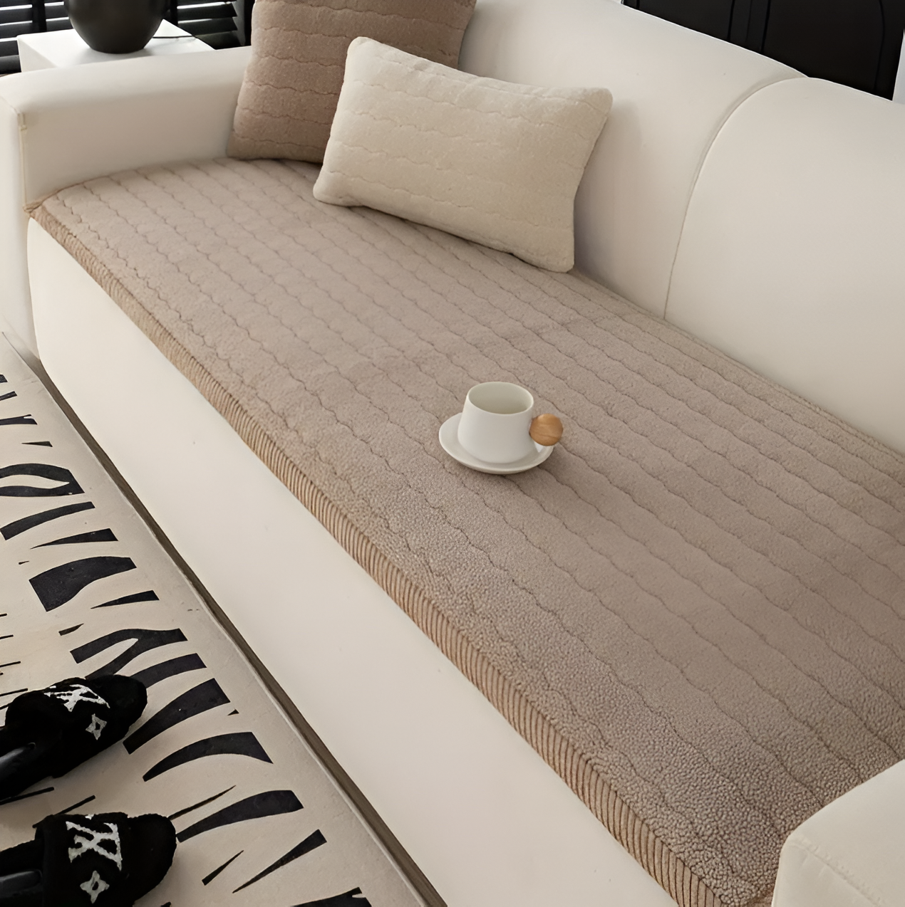 CozyGuard Non-Slip Sofa Protector – Stylish & Washable