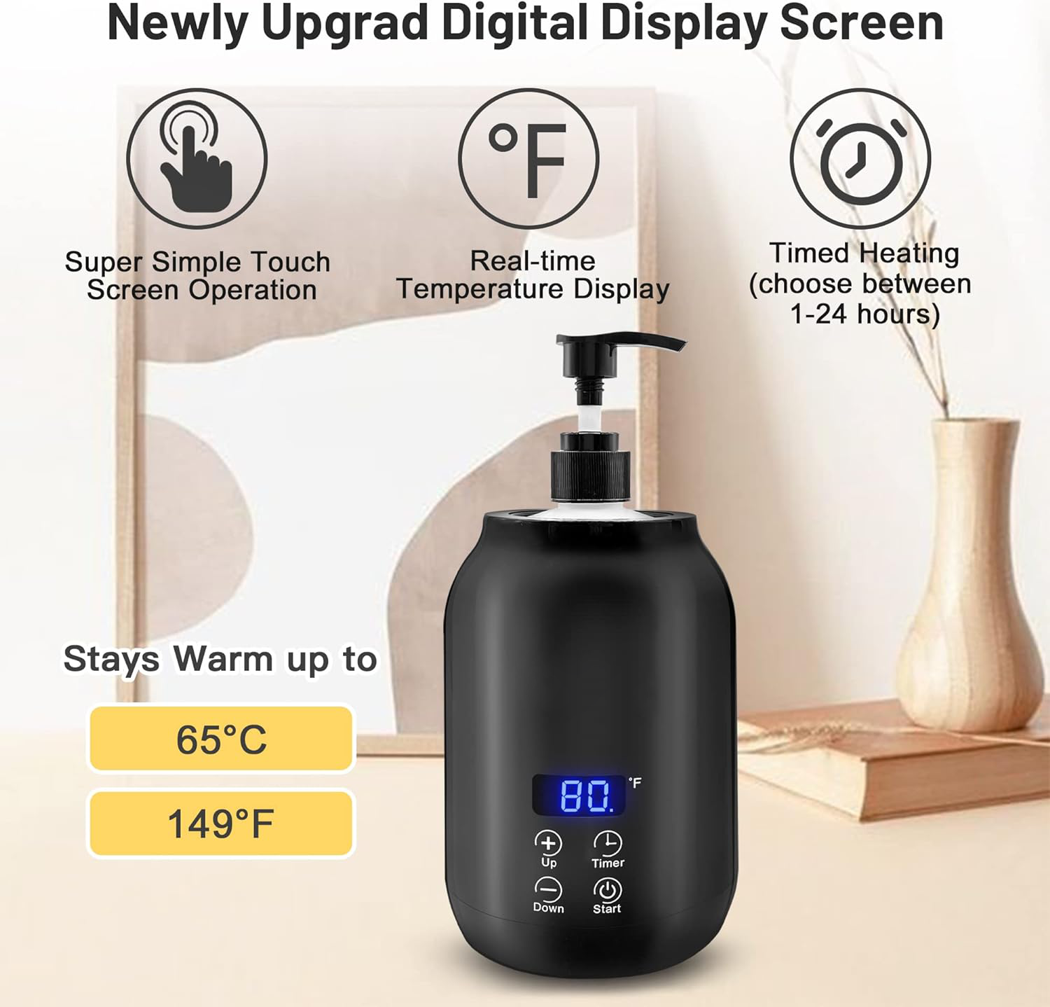 Compact Digital Massage Oil Heater with Temperature Control